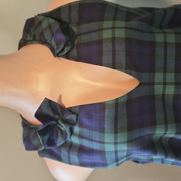 Vineyard Vines Preppy Navy Green Tartan Shift Dress Size 6 - Picture 2 of 10